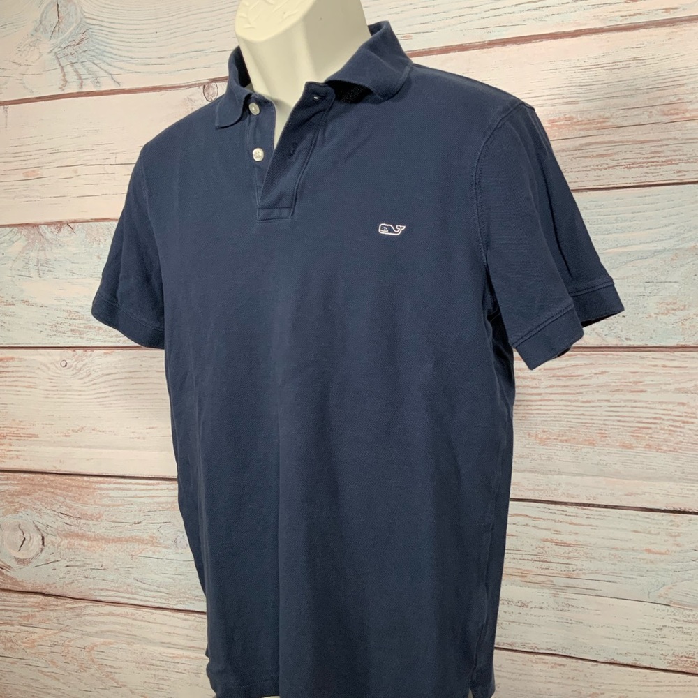 Men med slim fit vineyard vines navy short sleeve
